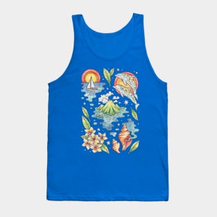 Private Island I | Ocean Tropical Beach Art Tank Top